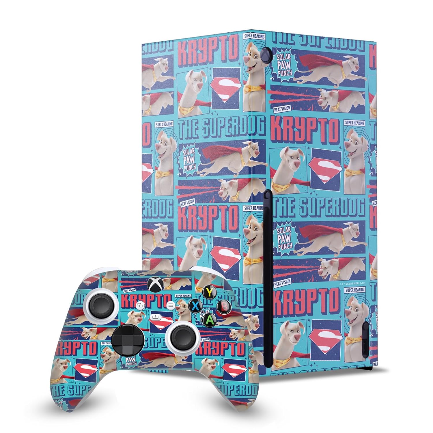 Head Case Designs Officially Licensed DC League Of Super Pets Krypto The Superdog Graphics Game Console Wrap and Game Controller Skin Bundle Compatible With Xbox Series X