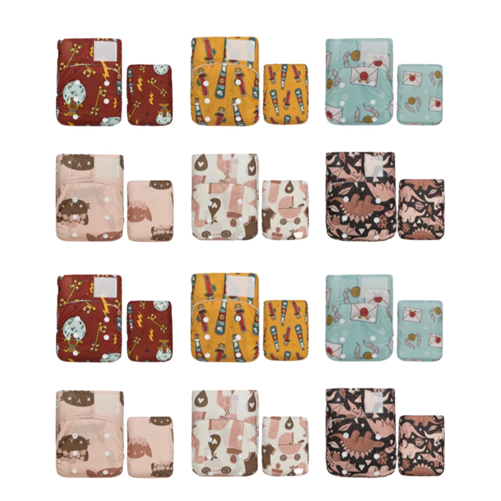 KaWaii Baby Little Green Baby Bamboo Cloth Diapers Newborn to 22 lbs, 12 Bamboo Diapers, 24 Bamboo Inserts.