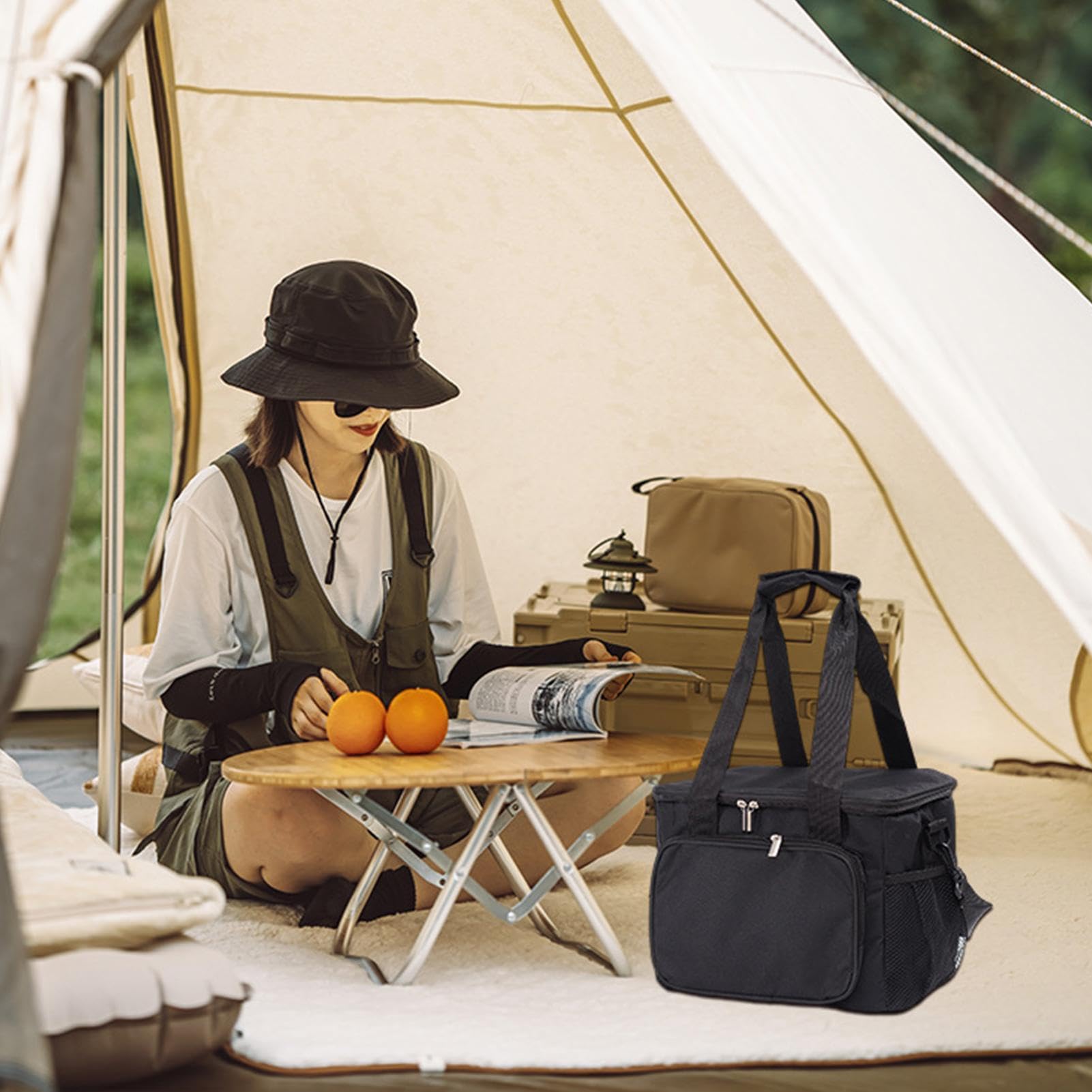 DENUONISS Borsa termica da 22 lri Borsa termica grande a prova di perde Borsa termica da spiaggia per picnic all'aperto Frigorifero per alimenti  1524