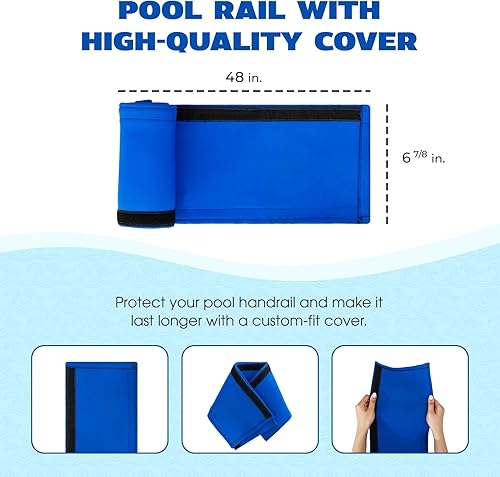 Miniatura 9 de Idzo Barandilla de piscina de 55 x 32 pulgadas, acero inoxidable 304, capacidad de carga de 250 libras, color plateado, a prueba de óxido,