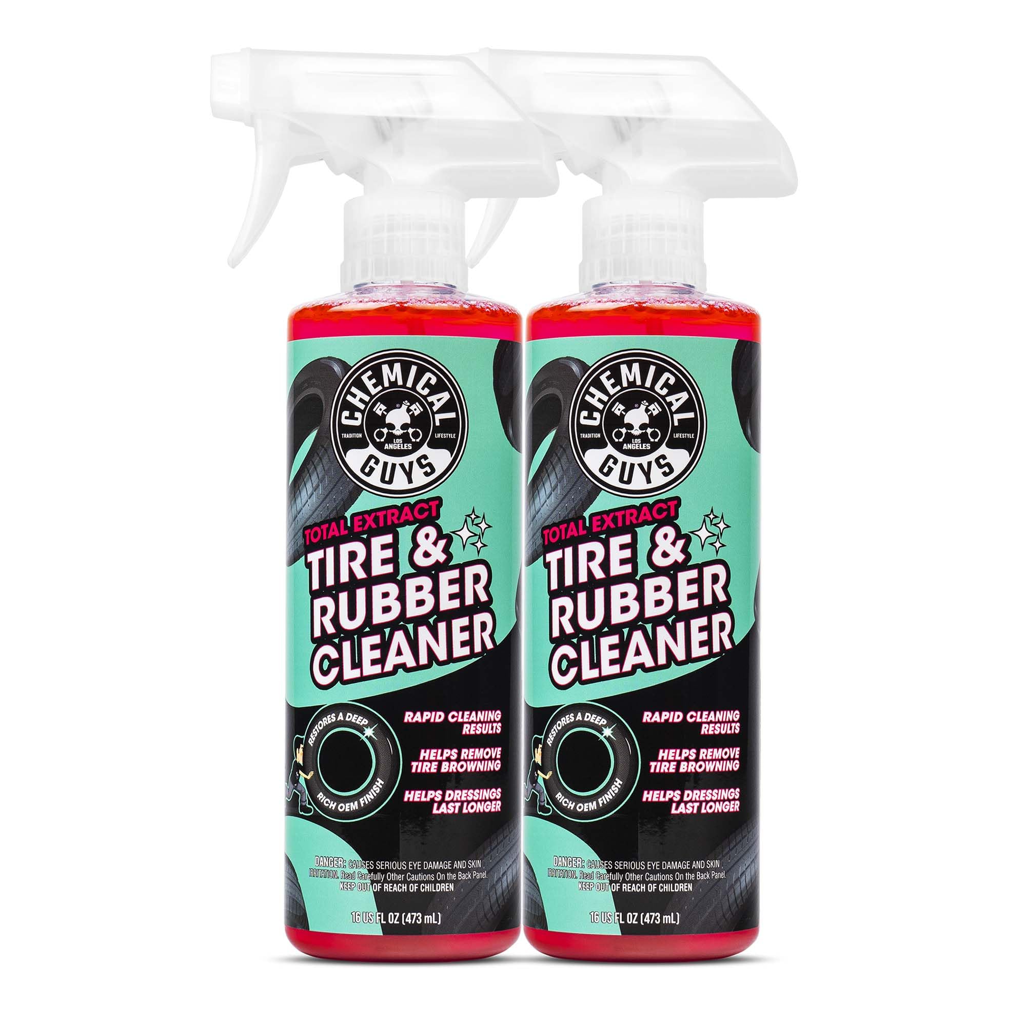Total Extract Tire & Rubber Cleaner 2 Pack 16 oz Each Restores Brown Tires, Cleans Rubber & Trim, Preps for Tire Shine & Ceramic Coating