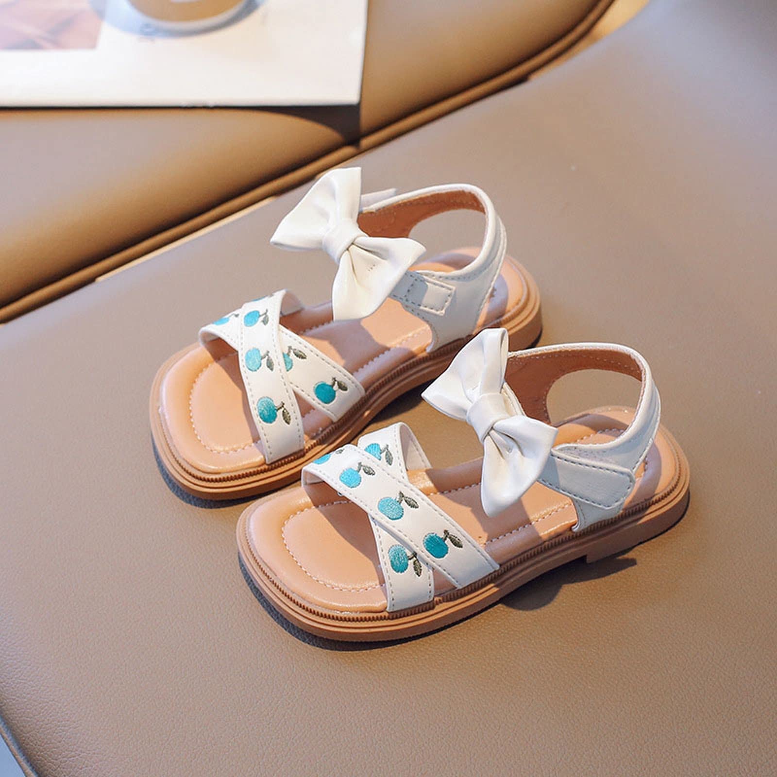 RXZCHH Generisch Sandalias para Niñas Verano Bebé Niñas Zapatos De Princesa Suela Suave Zapatos Romanos Bordados