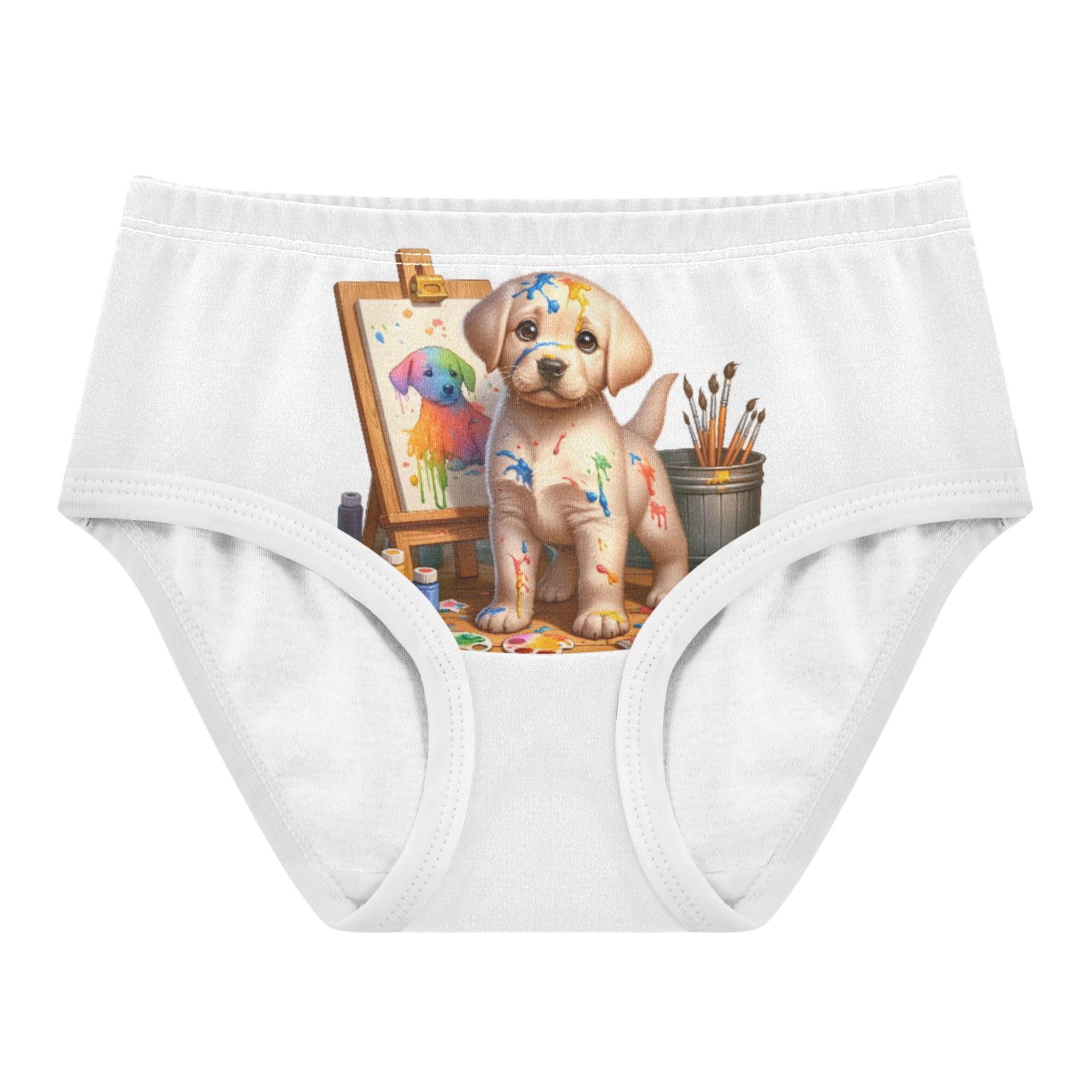 ALAZA Toddler Girls Cotton Hipster Underwear Soft Dog Painting 1 2 Pack 2T