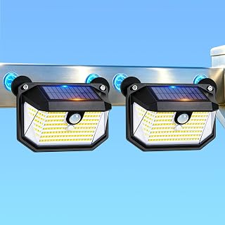Magnetic Solar Lights Outdoor, 800LM Motion Sensor Wall Light with 178 LEDs & 3 Modes, Magnetic Mount for Metal Fence, Deck Railing, Porclh, Balcony