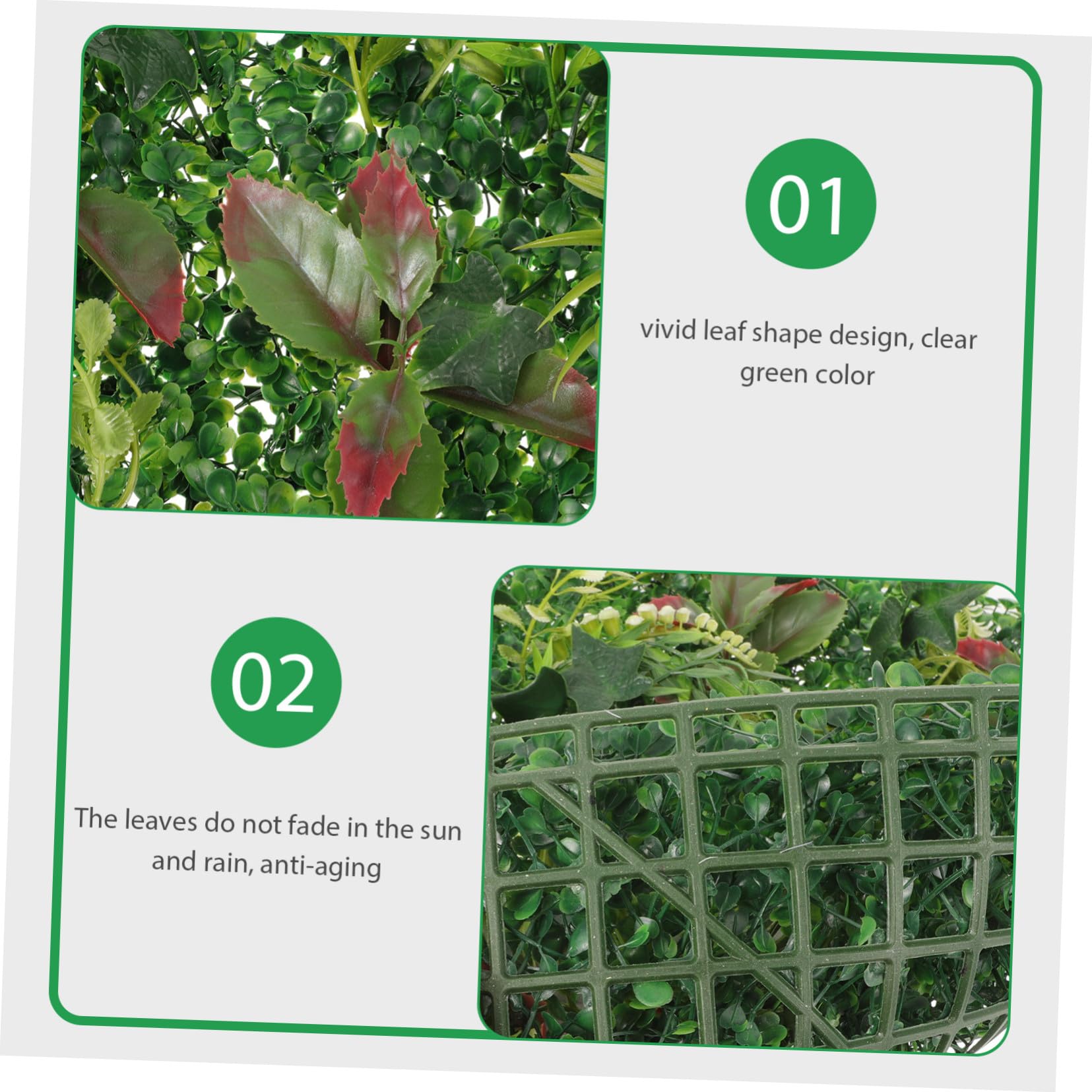 SUPVOX Mur Végétal Artificiel Vert en Ldpe Installation Facile et Résistance UV pour Décoration Balcon et Terrasse, Fond Végétal Solide et Esthétique