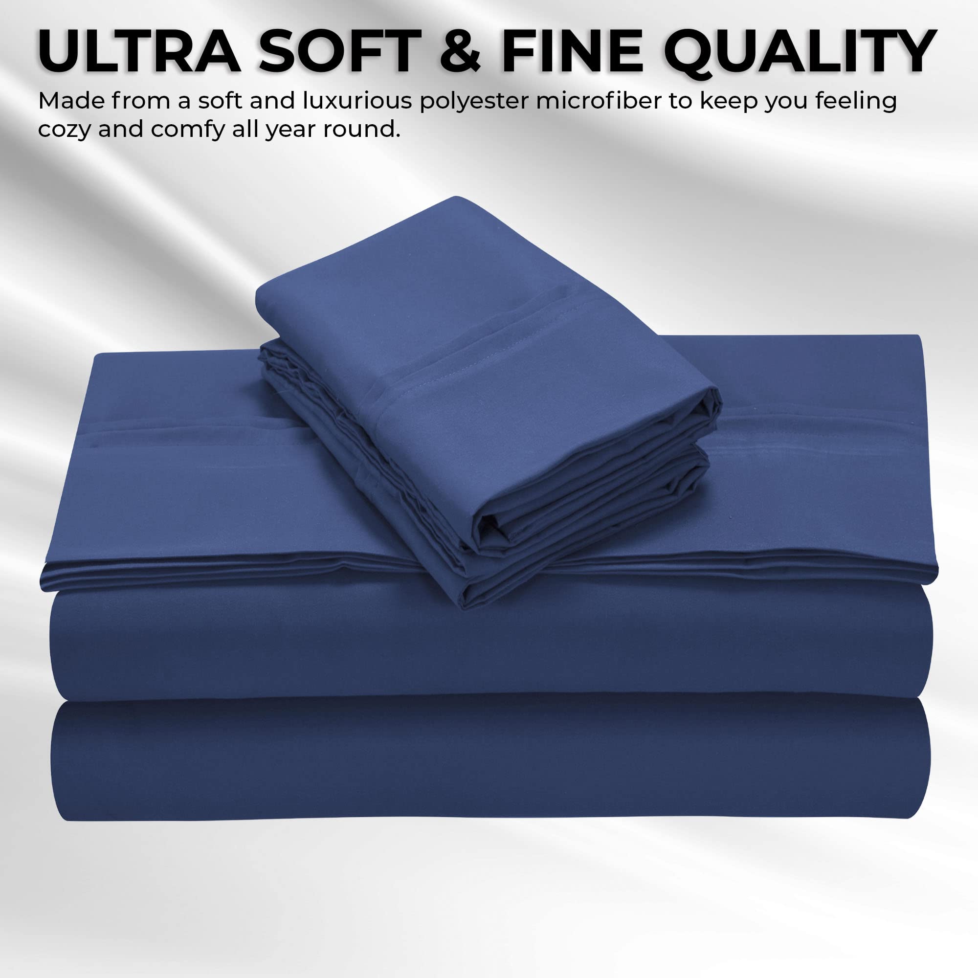 Tribeca Living Bettlaken-Set XL - Mikrofaser, Ultraweich, Extra Tiefe Tasche (bis 53 Cm), Senfgelb