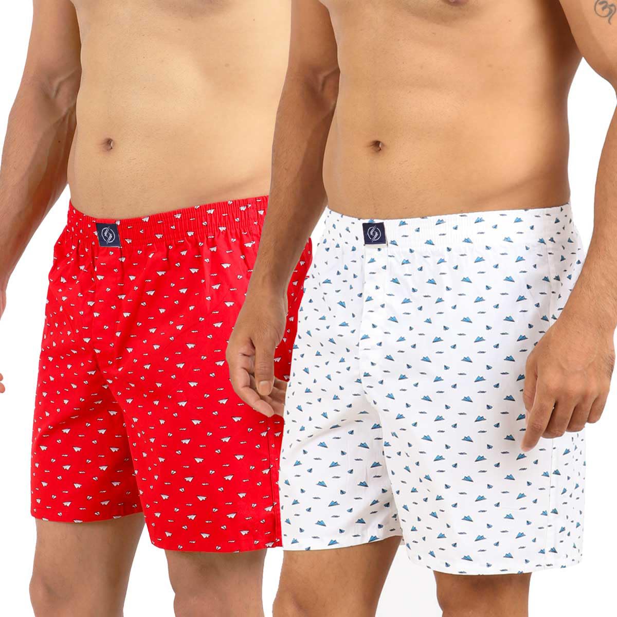 Men's Multicolor Cotton Printed Regular Boxer Shorts (Pack of 2) New-MBB-05-M-image-35