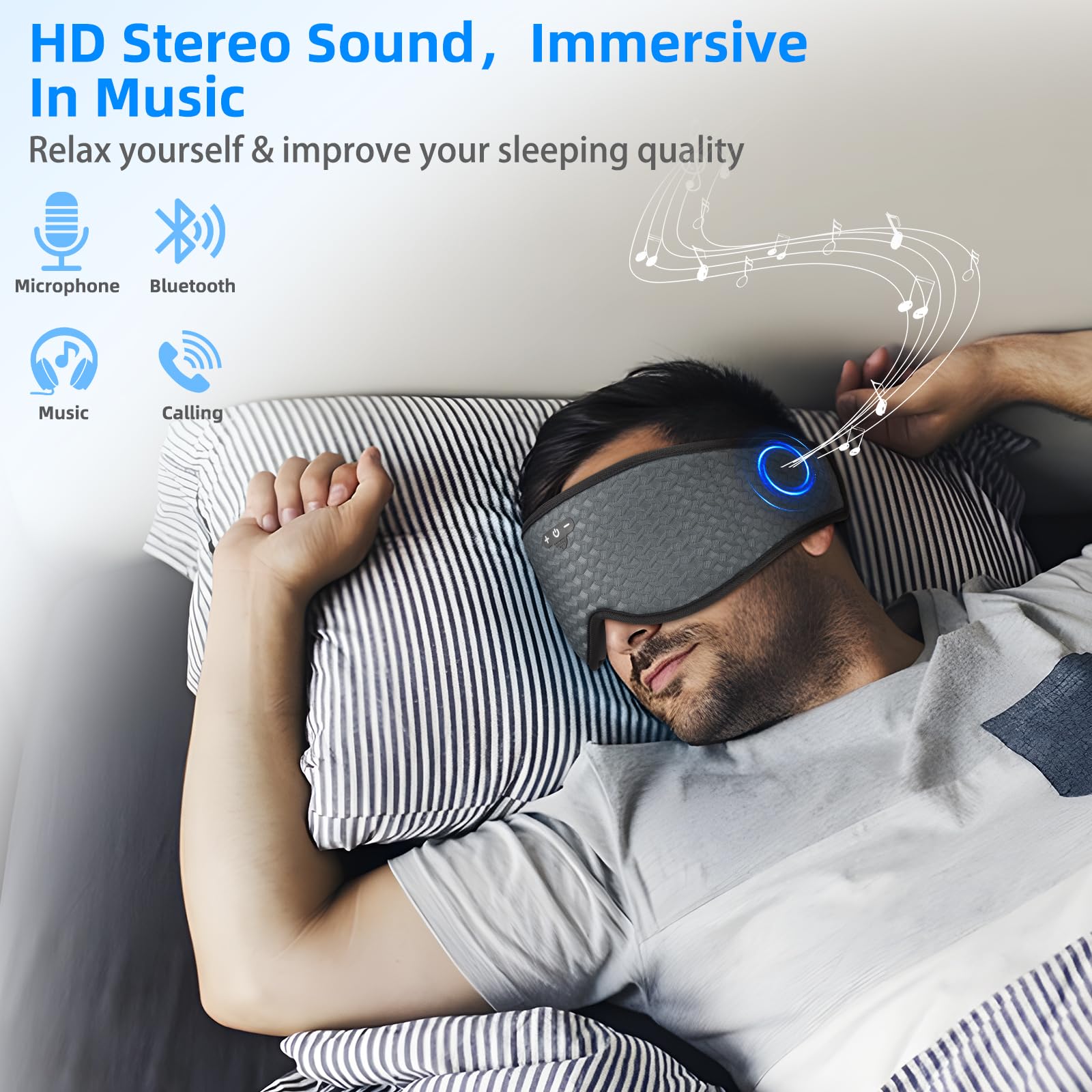 Máscara de ojos para dormir, máscara de sueño 3D, máscara de dormir ajustable para hombres y mujeres, máscara de dormir para bloquear la luz