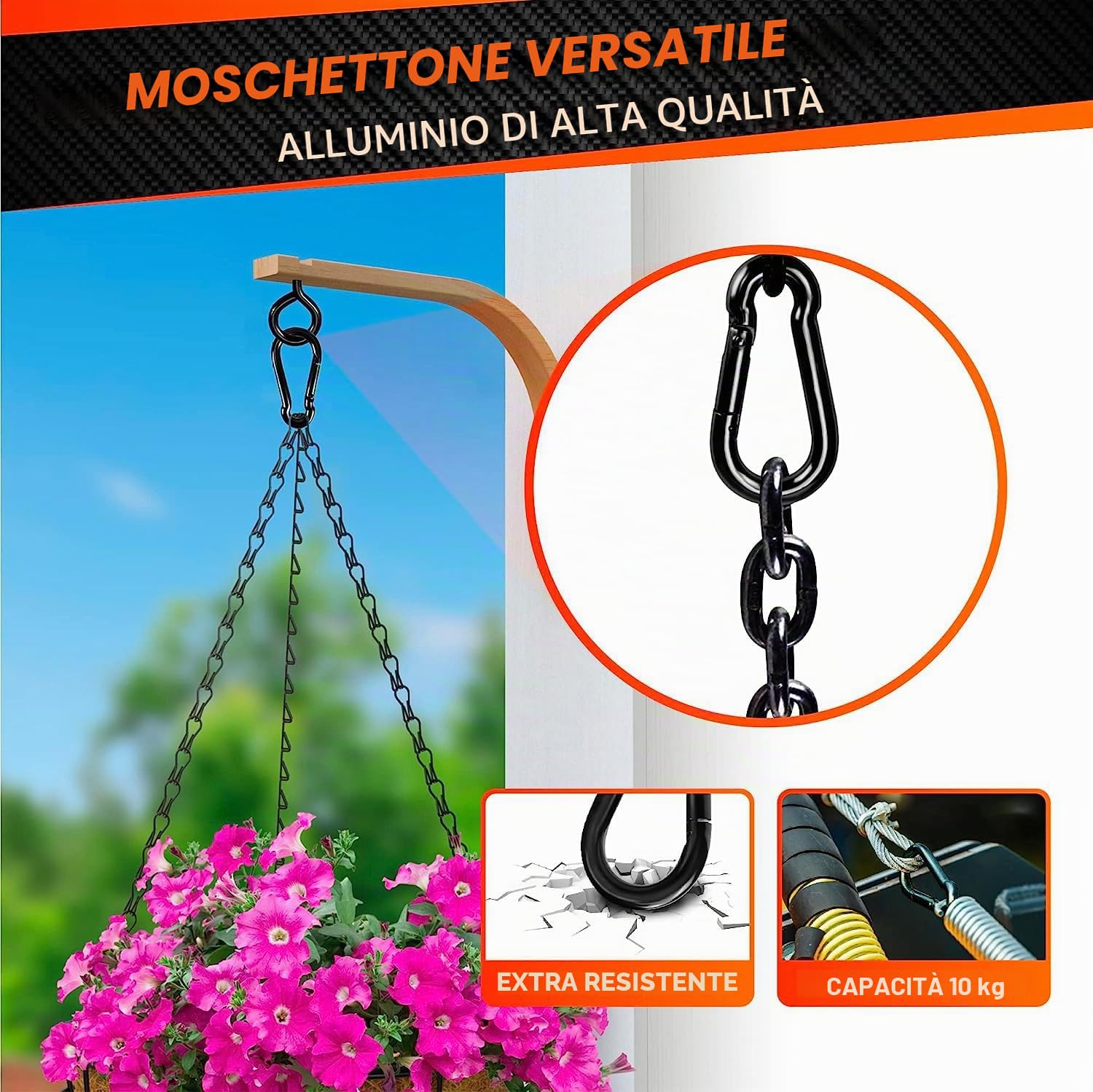 20 Moschettoni Ganci a Scatto, 40 x 4 mm, Moschettoni Piccoli in Alluminio