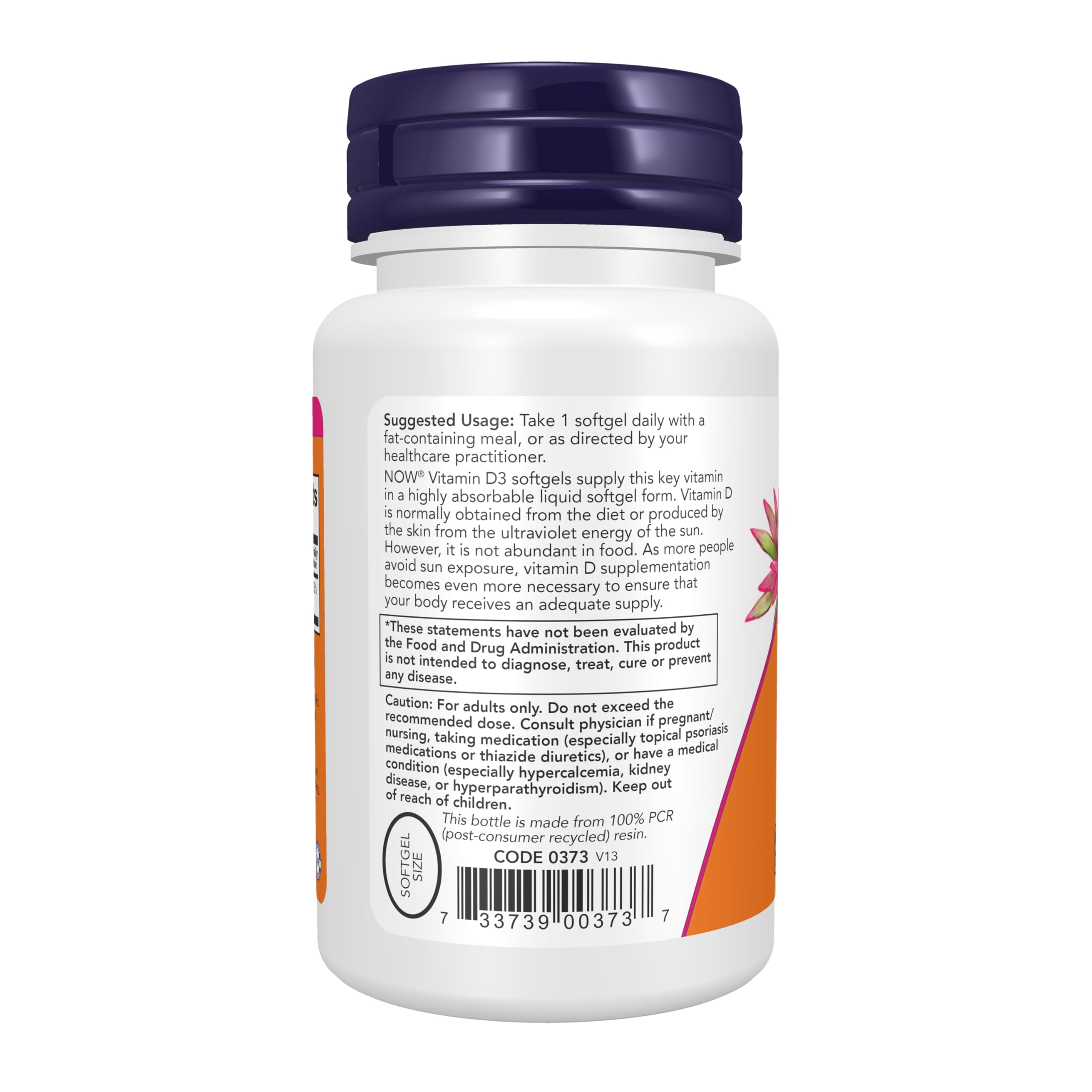 NOW Foods Supplements, Vitamin D-3 5,000 IU, High Potency, Structural Support*, 240 Softgels — Amazon image 3