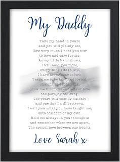 DAD GRANDAD MY DADDY Christmas Gift STEPDAD Personalised Birthday Word Art Xmas - PERSONALISED with ANY NAME and ANY RECIPIENT - Black or White Framed A5, A4, A3 Prints or 18mm Wooden Blocks