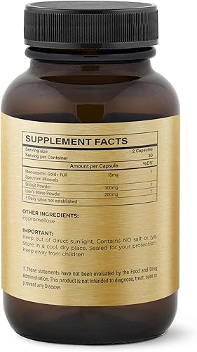Miniatura 6 de I Am Joy co. Ormus Shilajit Lion's Mane - Ultimate Brain Power! Monoatomic 24k Gold - The Only Blend of Its Kind for Energy, Memory, & Focus - 60