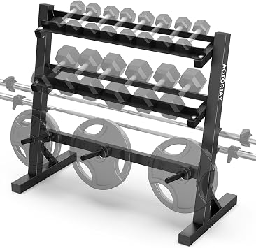 Dumbbell Rack Home Gym Adjustable Weight Rack Dumbbell Storage Rack Multi-layer Weights Stand for Dumbbells/Kettlebells/Weight Plates and Weight BarRack Only