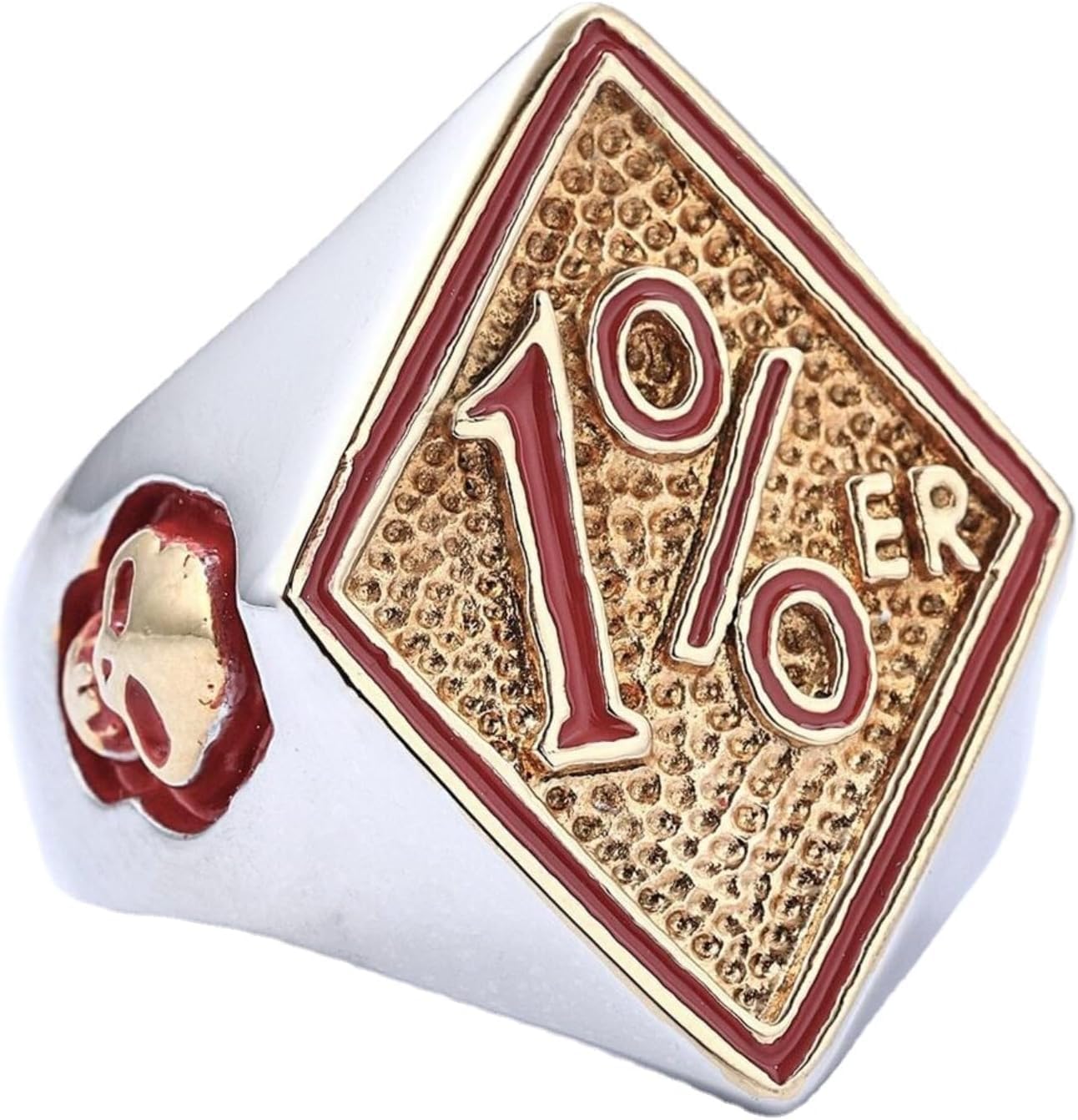 Men's Large Size Stainless Steel 1% er One Percent Outlaw Motorcycle Biker Ring US Size 7-16