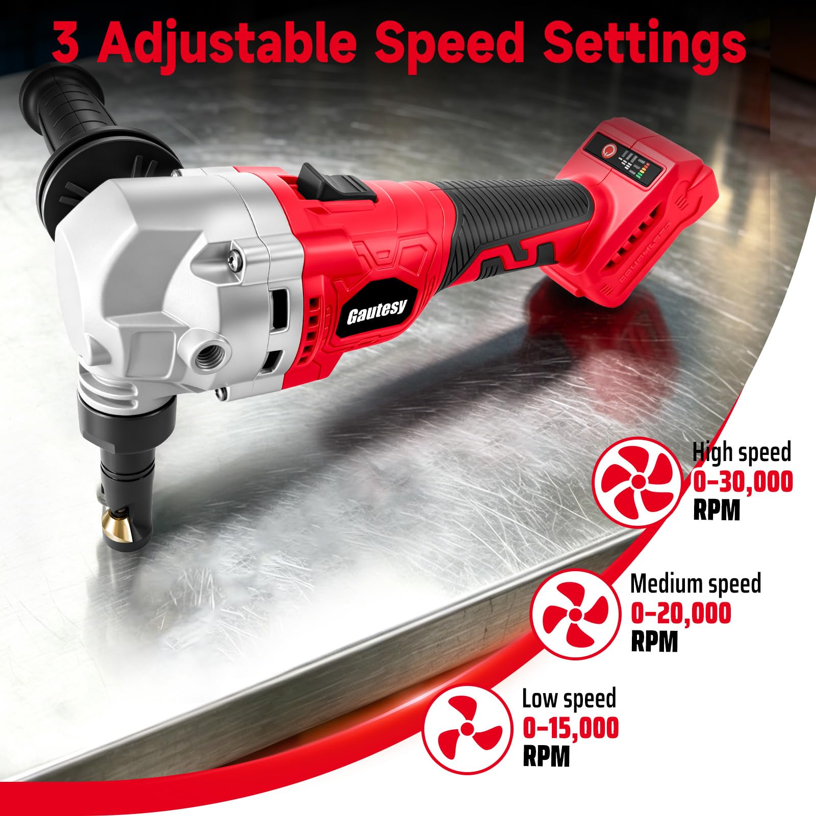 Grignoteuse en métal sans fil compatible avec batterie Milwaukee 18 V, cisaille électrique sans balais 450 W avec 30 000 tr/min, tête de grignoteuse rotative à 360°, grignoteuse électrique pour acier