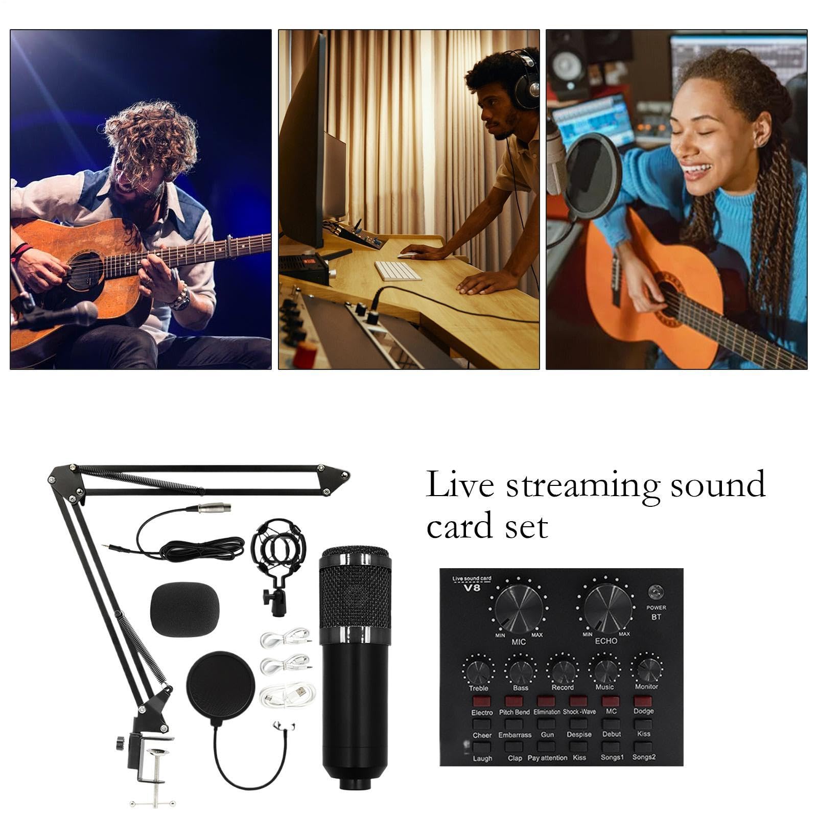 Attrezzatura Per Live Streaming Set scheda audio live streaming, asta | Strumenti live streaming Kit live streaming facile da usare per conduttori, cantanti, doppiatori e studio di regis