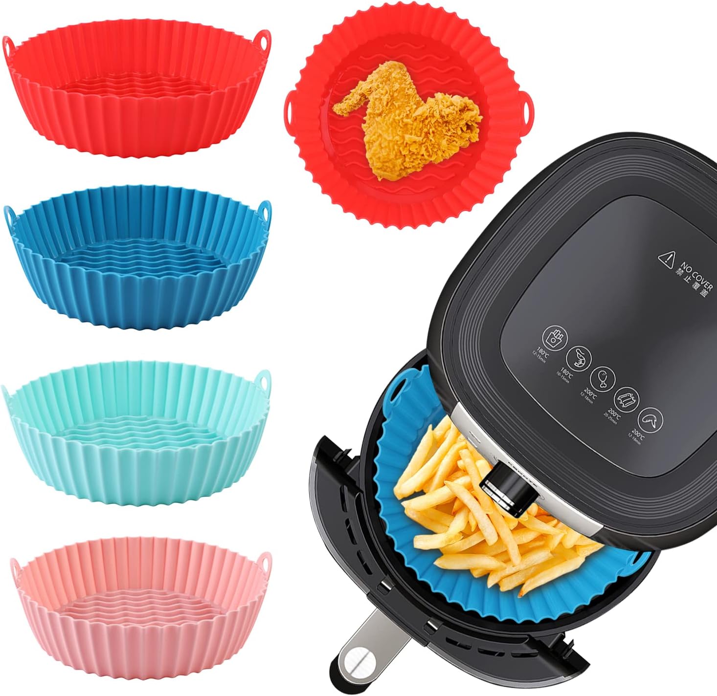 Air Fryer Replacement Parts, 2QT 2.1QT Round Air Fryer Grill Pan Crisper Plate Tray