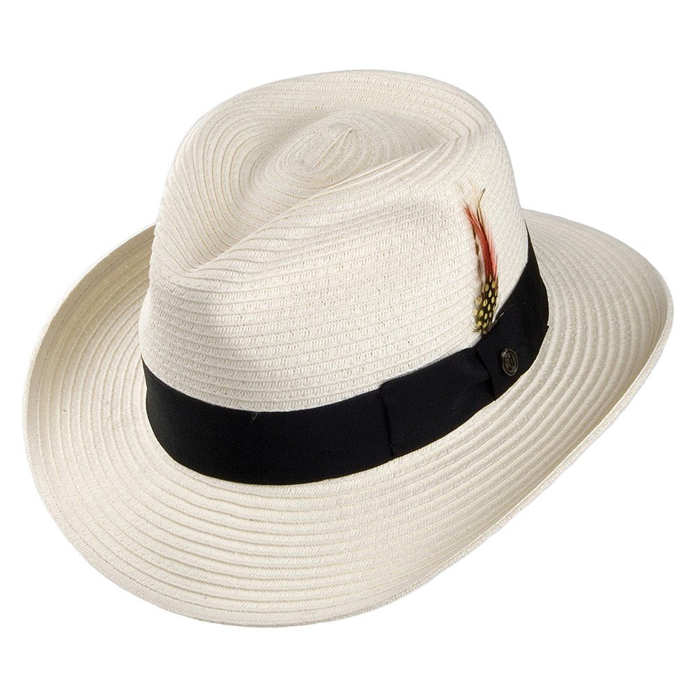 Jaxon & James Summer C-Crown Straw Fedora Hat - Ivory - XXL