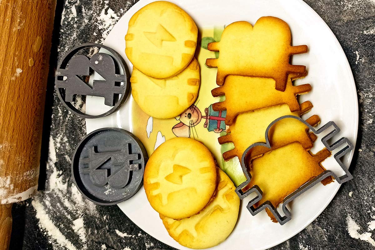 Set di 3 formine per biscotti Bitcoin, con logo Bitcoin, per alimenti, made in Germany, regalo cripto