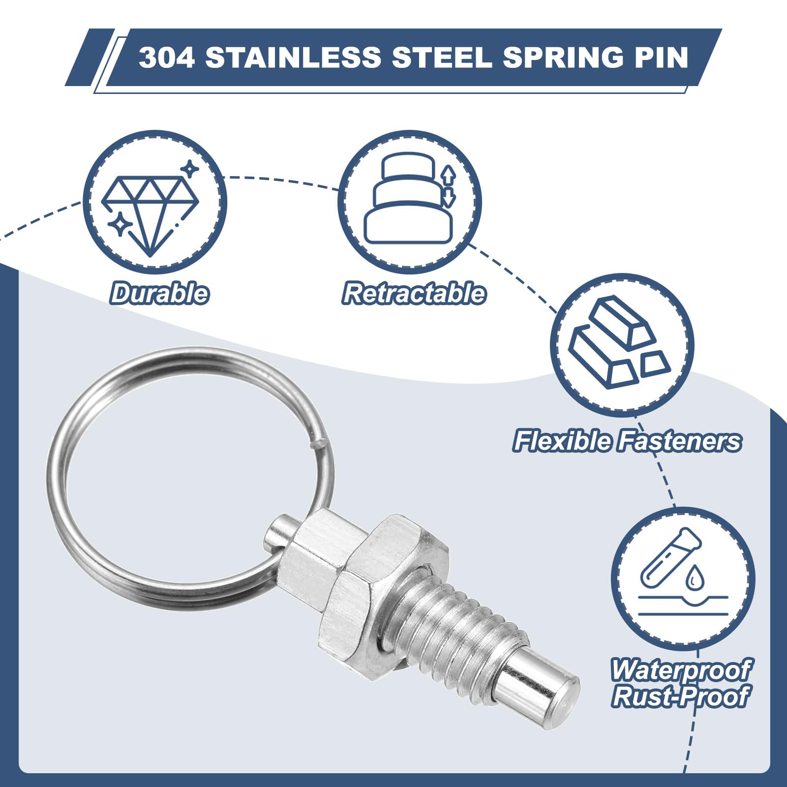 PATIKIL 2 Pcs Spring Plunger with Pull Ring - Image 4
