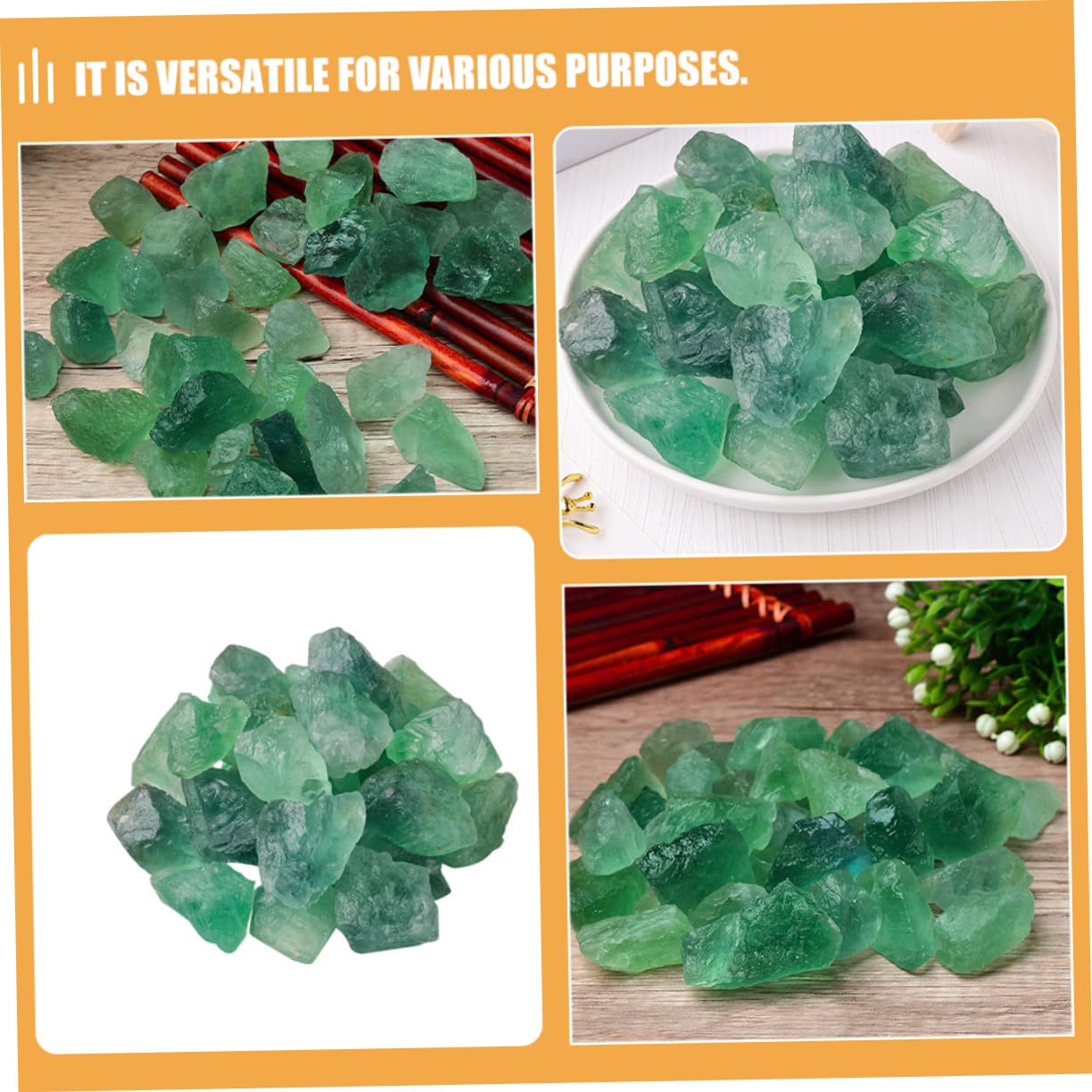 Piedras de Fluorita Verde Natural para Decoración del Hogar y Artesanía DIY Difusores Aromáticos y Relleno de Jarrones Paquete Textura Única para Acuario y Decoración Creativa