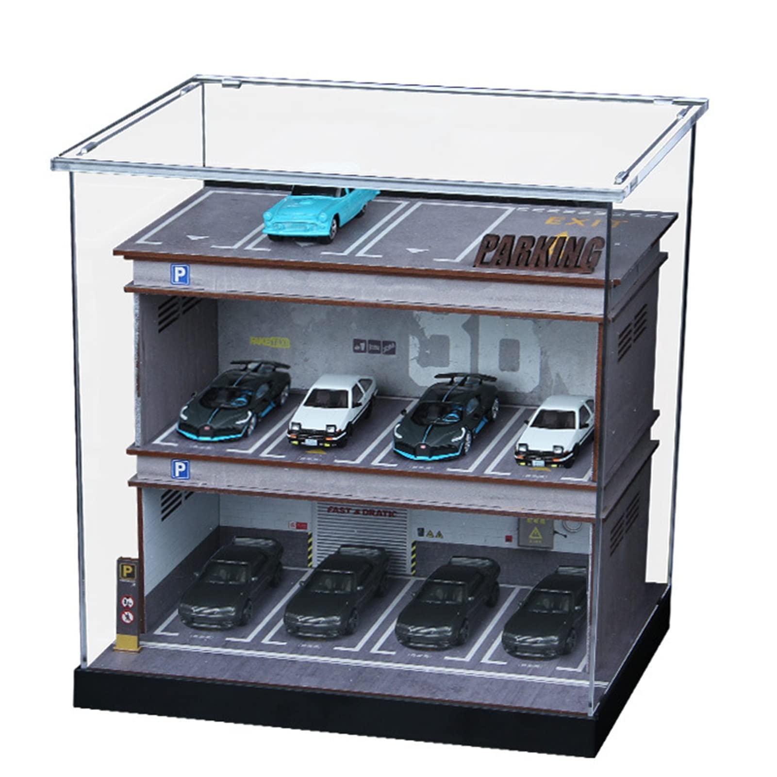 MINI GT LED ライト付き 1/64ミニカー用アクリルディスプレイケース Amazon.co.jp: LEDライト付きアクリルディスプレイケース1:64駐車場