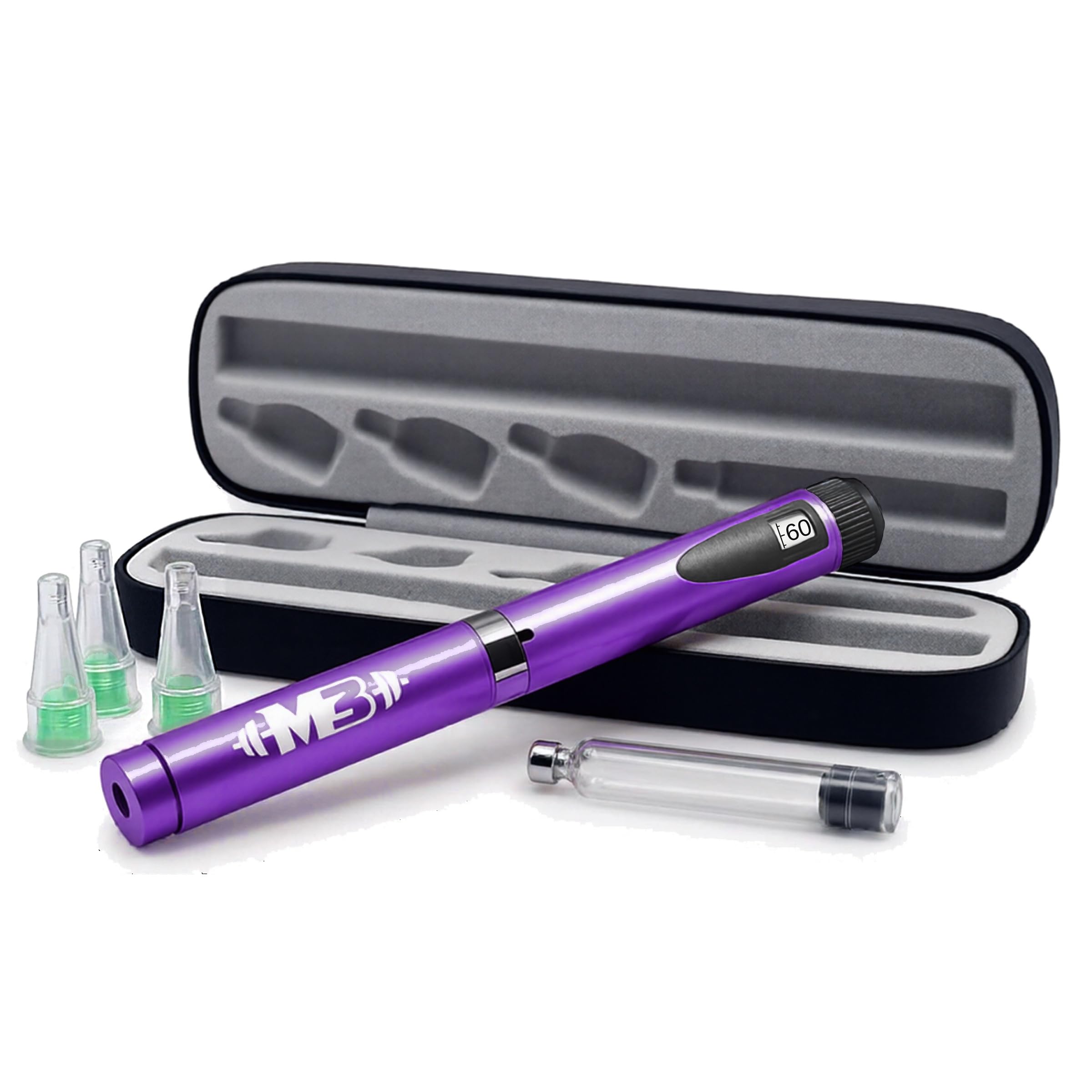 M3Gear Metal Reusable Peptide Pen Kit – 60-Unit Precision Dial, 3 mL Glass Cartridge, 3 Pen Tips & Hard Case – 6 Piece Kit (Silver) — Amazon image 15