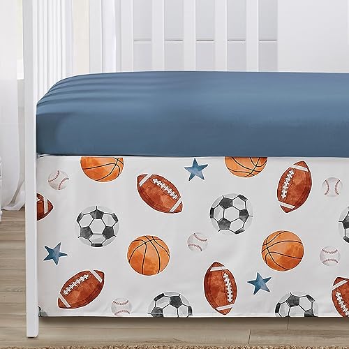 Miniatura 6 de Sweet Jojo Designs Juego de ropa de cama para cuna de bebé, manta para cuarto de bebé, sábana ajustable, falda apilador de pañales, 4 piezas,