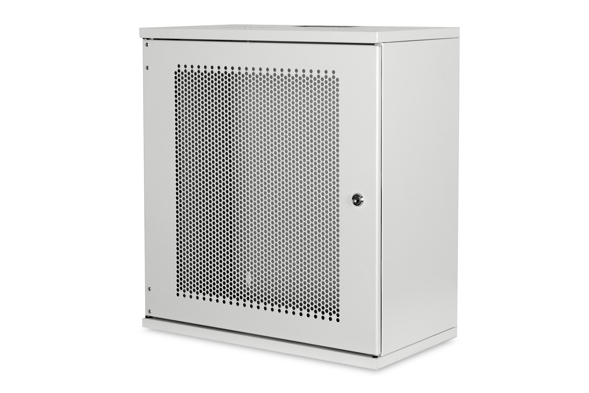 DIGITUS Armario de red, rack de 19 pulgadas 12 U, Sin montar, Montaje en pared, 400 mm de profundidad, Carga 60 kg, Puerta perforada, Gris