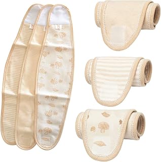 6 PCS Baby Umbilical Cord Belt, Adjustable Infant Belly Binder Hernia Care Breathable Organic Cotton Newborn Cord Band Warm Essential Everyday Protection