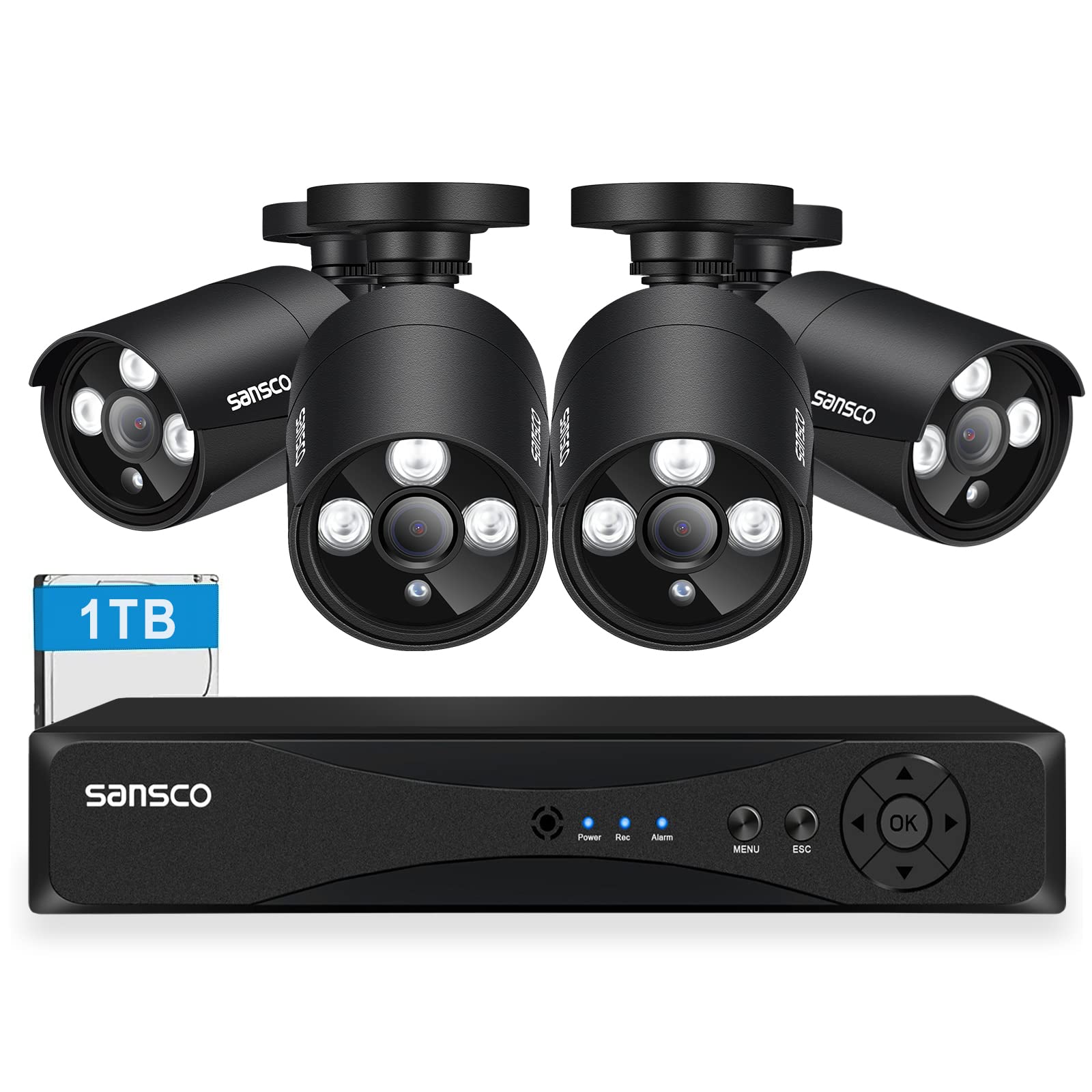 SANSCO security system detecting person and car with alerts