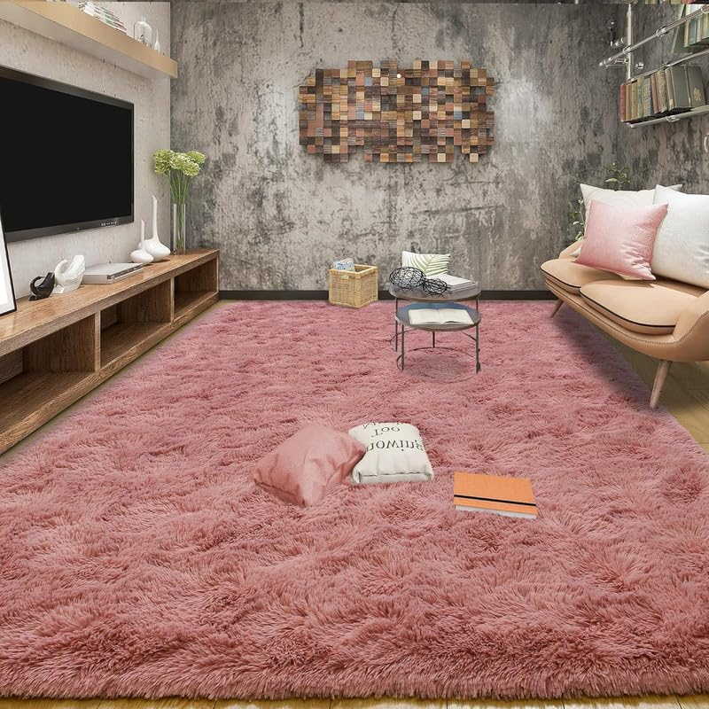Soft Carpet for Living Room | Modern Anti-Slip Rug | Easy to Clean and Durable | Perfect for Home D�cor | Color: Blush Pink | Size: 3x5-image-14