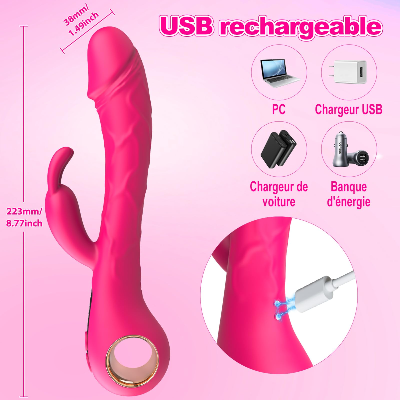 Vibratoreper Donna Vibratore Dildo Sex Toys - Vibratoreper Donna Realistico Sex Toy con 9 Vibrazione per Stimolatore Clitorideo e Punto G,Vibratore per Donna Dildos Anale e Sextoysdonna in Silicone.