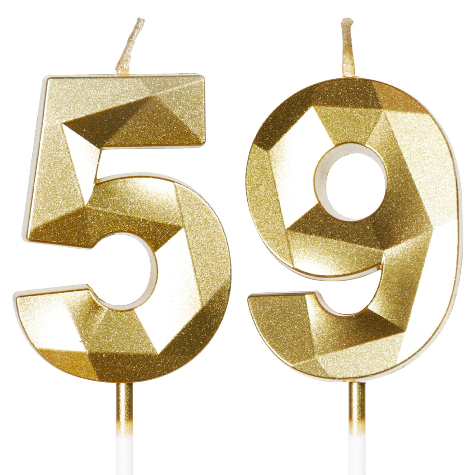 Yiran 50th Birthday Candles, Gold Number 50 Happy Birthday Candles, Cake Topper Decorations for Birthday Party, Wedding Anniversary Celebration Supply — view 156