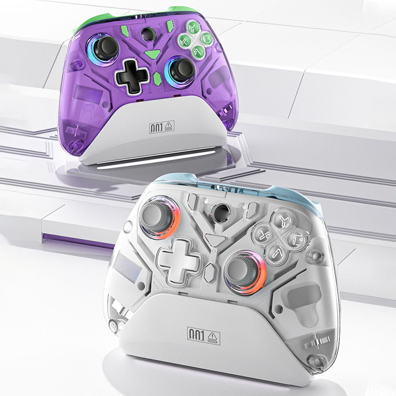 Ejoyous Controlador de Videojuegos, Aplicación Personalizable 2.4G Hall Trigger Controlador de Juegos Inalámbrico Giroscopio de 6 Ejes con Base de Carga Inteligente para Regalos de Cumpleaños (#12)