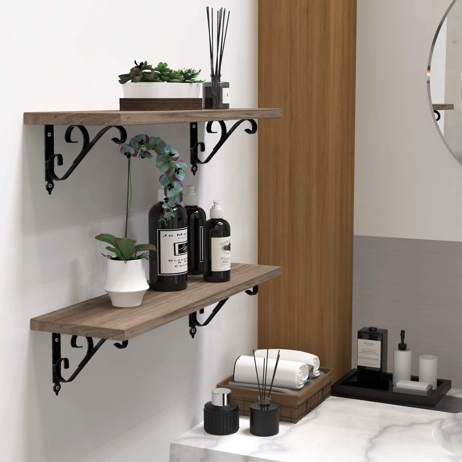 Staffe Triangolari Per Mensole 250x164mm - Supporti Metallo Angolari 90° - Set 2 Pezzi Con Viti - Foto 10