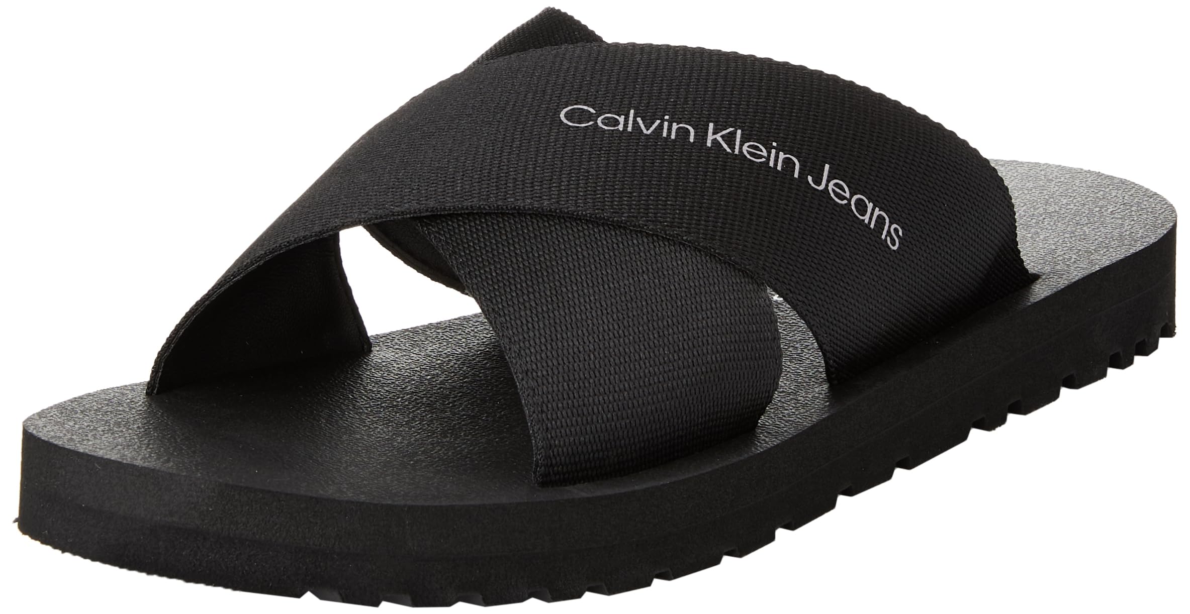 Calvin Klein Jeans Sandalias Hombre Cross Slip-On verano, Weiß (Blanco), 43