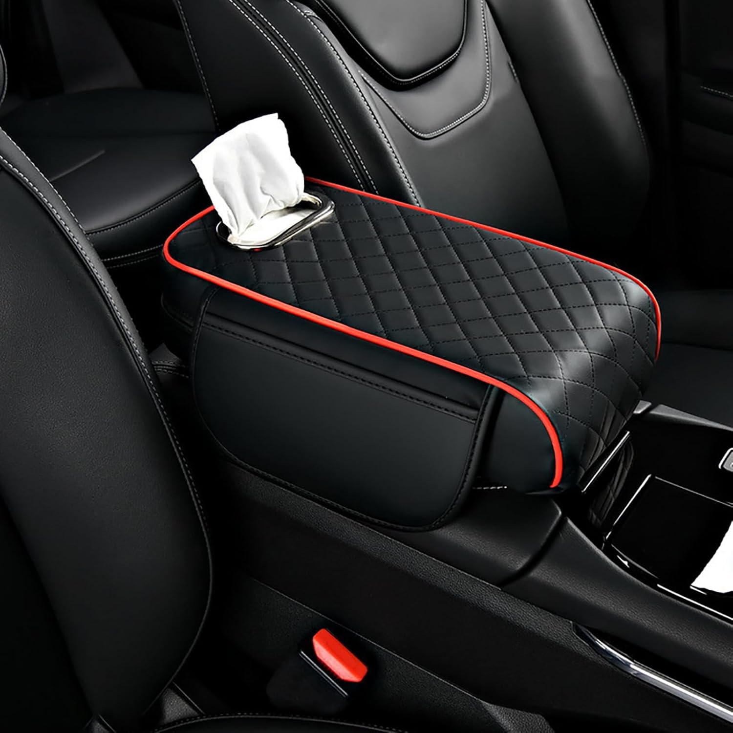 Center Console Armrest Cover for Toyota 4Runner VI V IV bZ bZ3X bZ4X C-HR II C-HR I C-HR+, Car Armrest Pad with Side Storage Pockets, Memory Foam Armrest Cushion for Car Interior,A