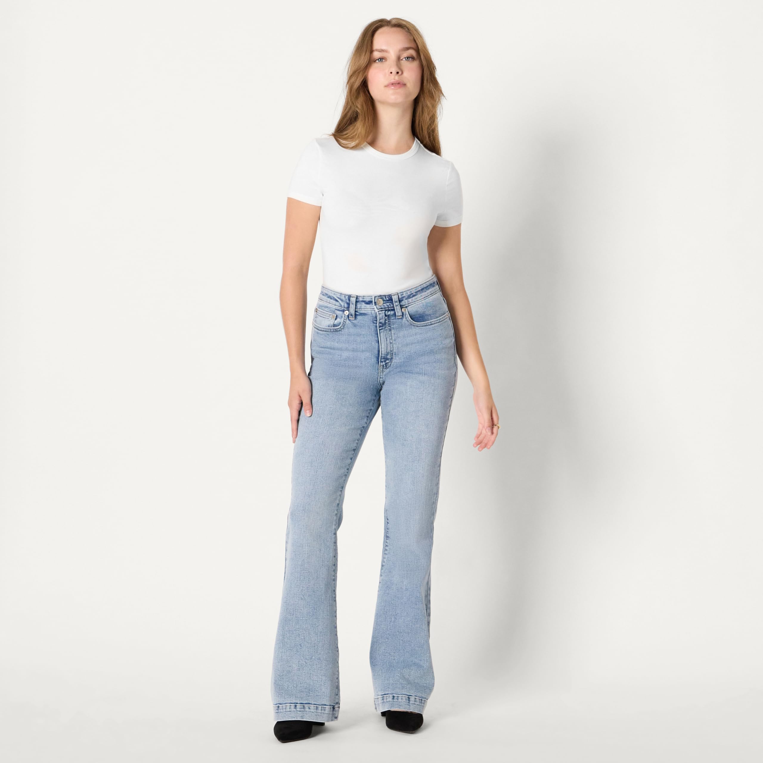 Amazon Essentials Vaqueros Acampanados de Tiro Alto, Favorecedores y Muy Elásticos Mujer