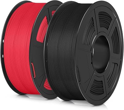 SUNLU 3D Printer Filament PLA Matte 1.75mm, 1kg Spool 2.2lbs, 330 Meters, Matte Black & Red