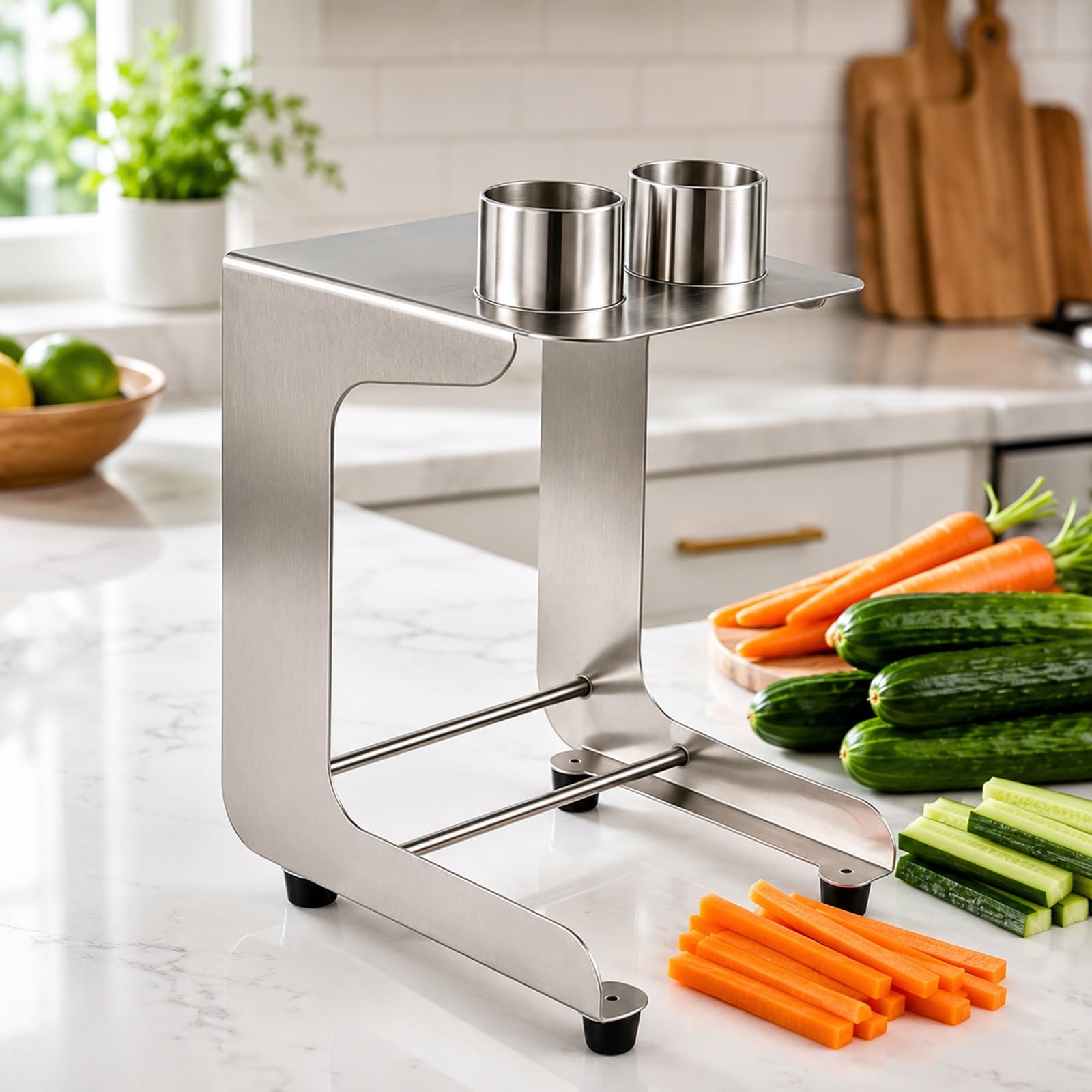 Coupe-concombre inox pour des sushis parfaits en famille