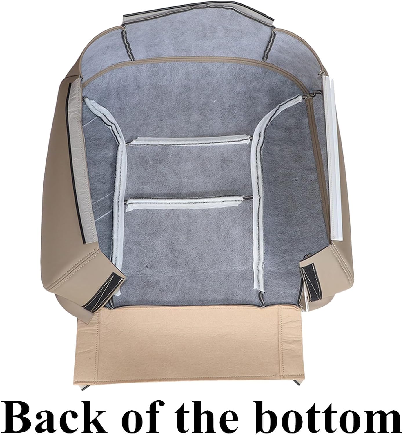 NLQR #522 Med Neutral Tan Front Driver Side Bottom Replacement Microfiber Leather Seat Covers Compatible with Chevy Silverado Tahoe Suburban Sierra Yukon 1995 1996 1997 1998 1999