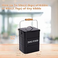 Geyecete Kutyatáp Tároló Fém Doboz Fa Fogantyúval 2,5 kg Fekete 3