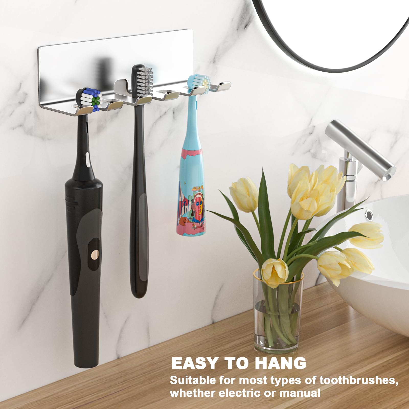 Soporte para Cepillo de Dientes eléctrico, Soporte para cepillos de Dientes para baños, Soporte para Cepillo de Dientes montado en la Pared, Soporte para Cabezal de Cepillo de Dientes de