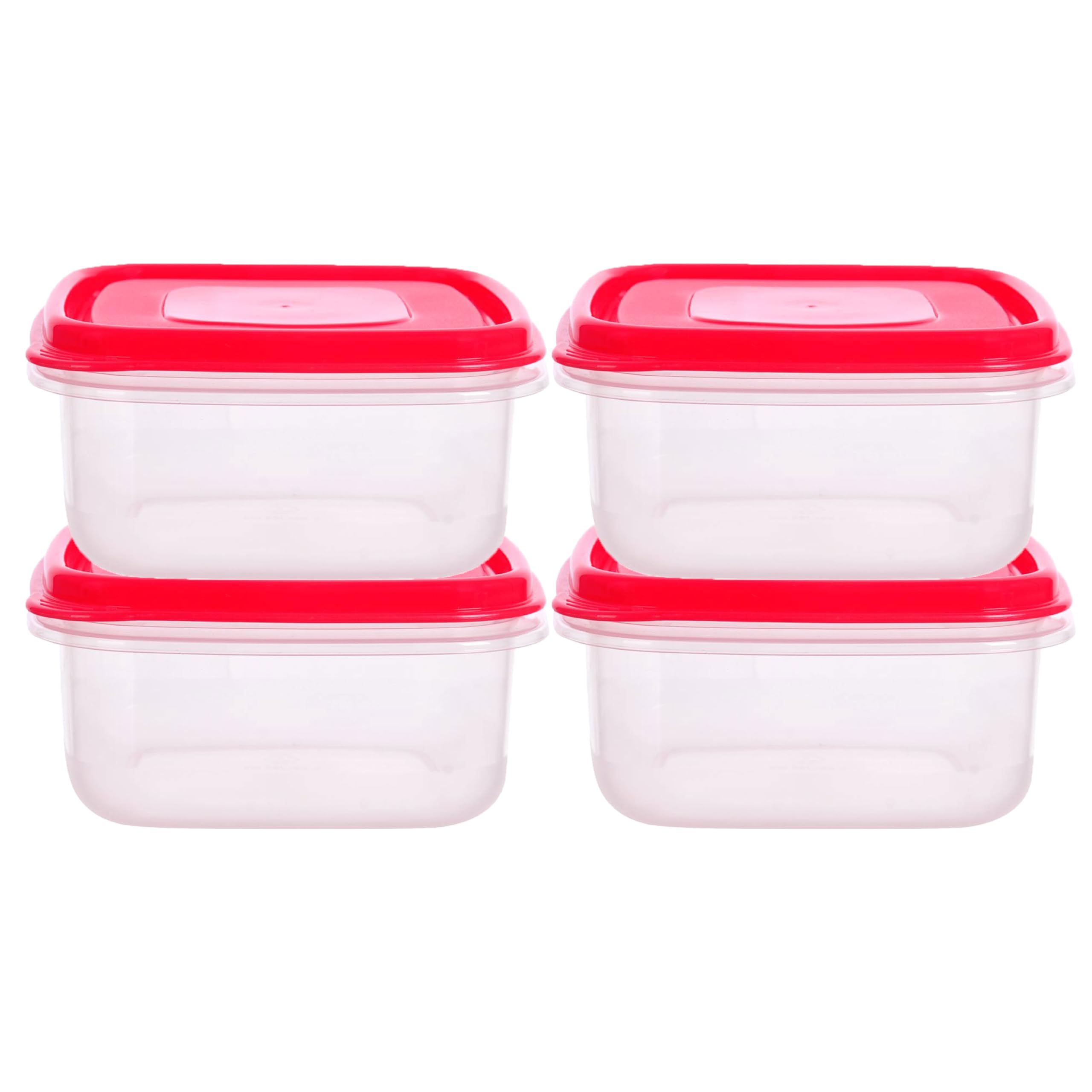 Homeshopa.com 4 Pack Homeshopa Plastic Food Storage Containers, 950Ml Square Clear Leakproof Airtight, Bpa-Free Reusable & Stackable Meal Prep Lunch Boxes, Microwave Freezer & Dishwasher Safe