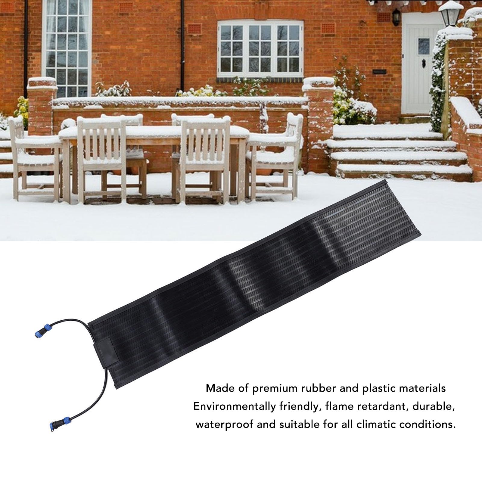 Heated Outdoor Mats, Snow Melting Walkway Mat 600W Non Slip Rubber Plastic Electric Heated Snow and Ice Melting Pad for Winter Outdoor Decks Sidewalks Driveways(#1)