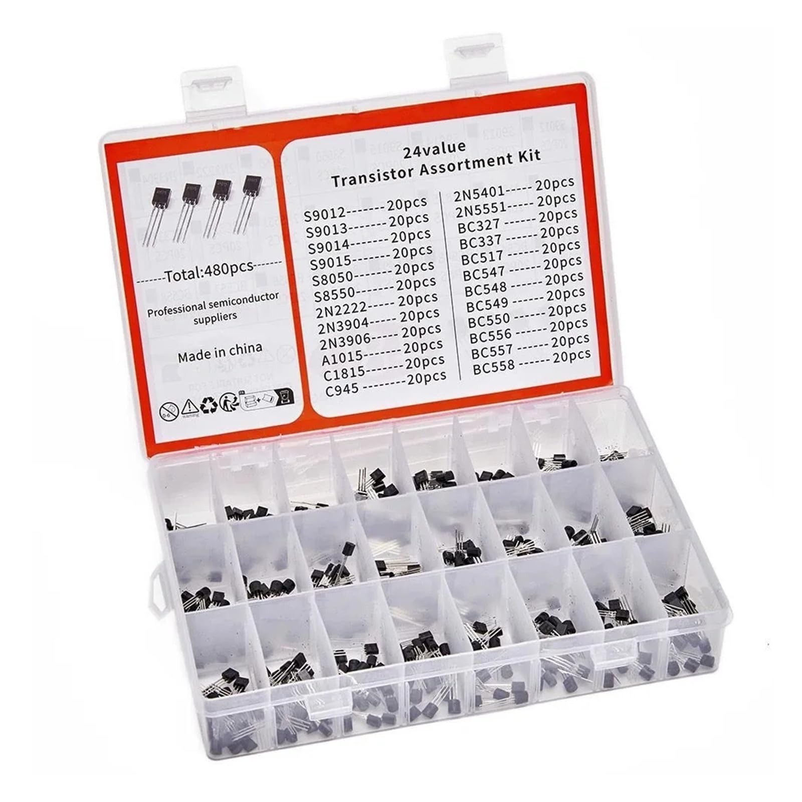 200 à 480 transistors TO-92.