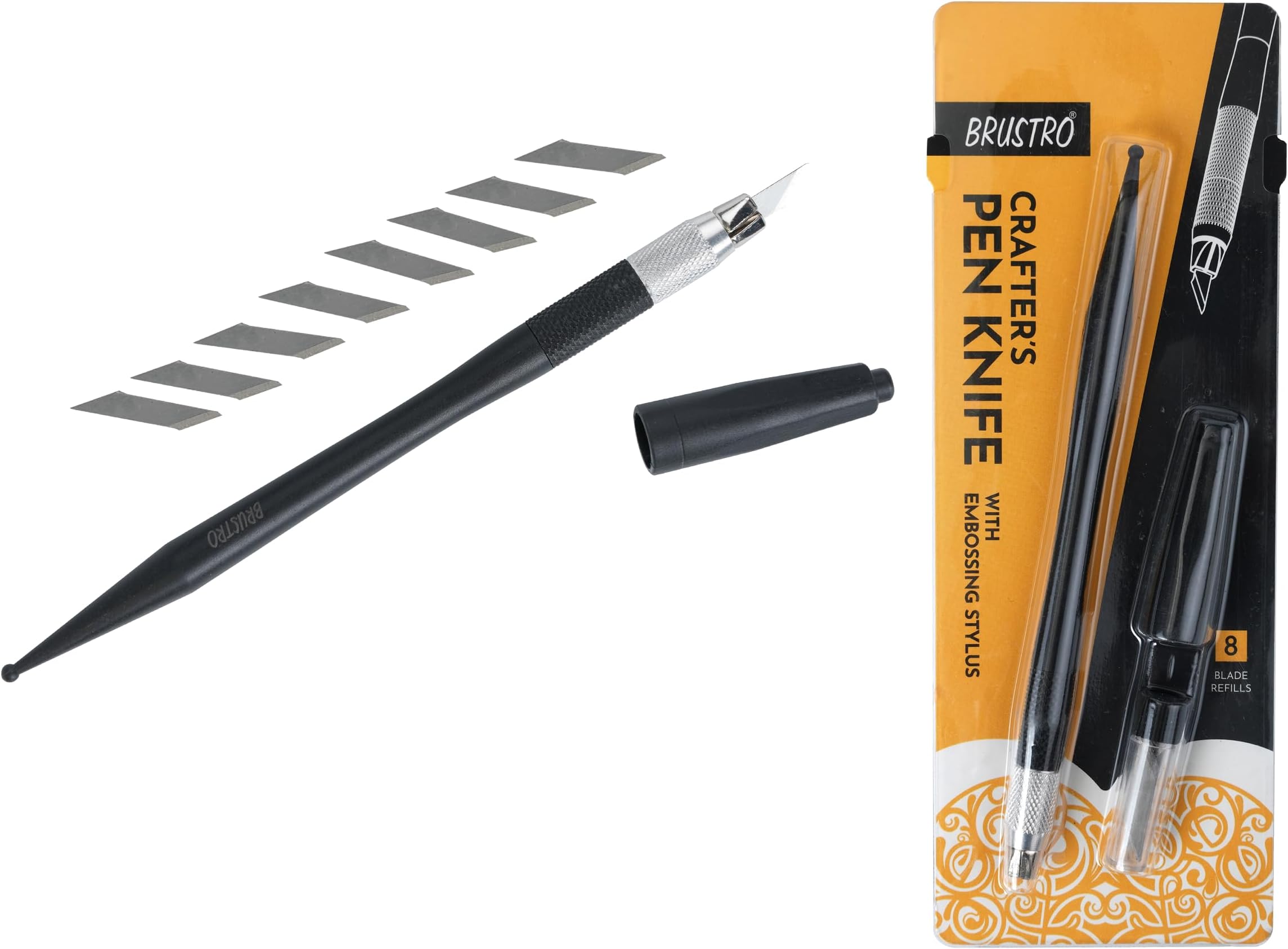 Brustro Crafter Pen Knife with Embossing Stylus 8 Blade refills included