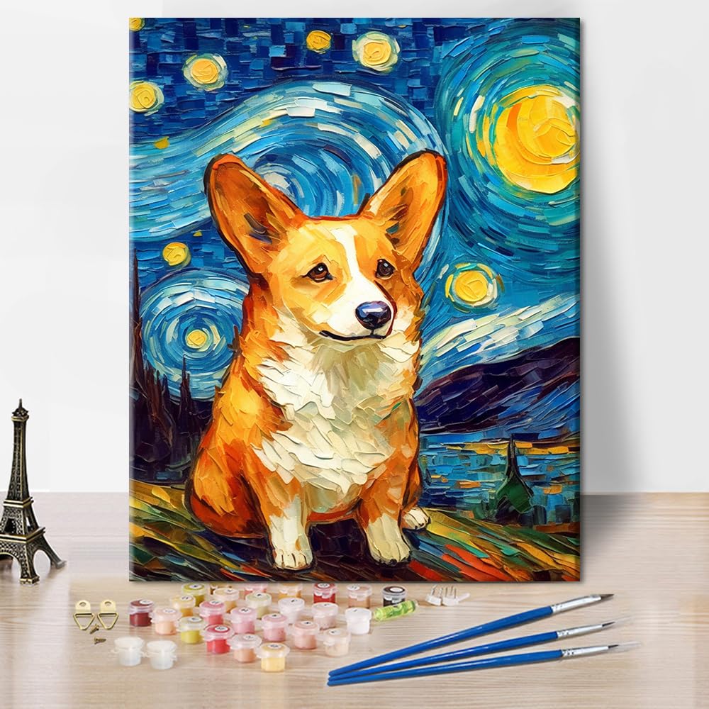 Mini Peinture par Numéros 20x20cm avec cadre Nuit Étoilée à Noël Mini Peinture par Numéros 20x20cm avec cadre Nuit Étoilée à Noël