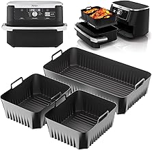 Air Fryer Silicone Mould for Ninja AF500EU, Air Fryer Accessories for Ninja 10.4L AF500EU, Airfryer Pot Square for Ninja Foodi Flex, Air Fryer Mould for COSORI Air Fryer 10L Twinfry